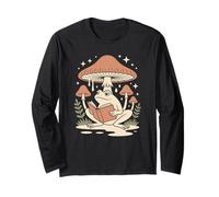Fairycore Botanical Reader Frog Relaxing by a Quiet Pond Long Sleeve T-Shirt