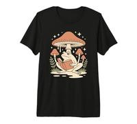 Fairycore Botanical Reader Frog Relaxing by a Quiet Pond Premium T-Shirt
