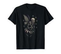 Fairycore Emo Goth Tee Sad Crying Skeleton Fairy Grunge Y2K T-Shirt