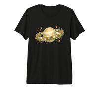 Fairycore Floral Saturn Planet Butterfly Aesthetic Art Premium T-Shirt