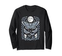 Fairycore Lunar Moth Moon Garden With Fairies And Stars Long Sleeve T-Shirt