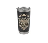 Fairycore Moth Mushroom Goth Botanical Aesthetic Moon Phase Stainless Steel Insulated Tumbler