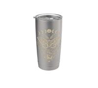 Fairycore Moth Mushroom Goth Botanical Aesthetic Moon Phase Stainless Steel Insulated Tumbler