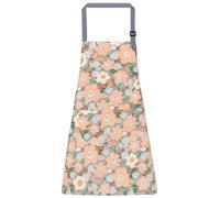 FAIRYGATE Aprons for Women Pink Flower Adjustable Chef Apron with Pockets Aprons for Cooking Waterproof Apron for Hairdressing Gardening Home Kitchen Restaurant A5739