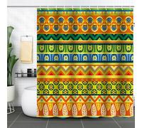 FAIRYGATE Beach Shower Curtain Decor Bohemian Stripe Shower Curtains Turquoise Orange Enchanting and Bold Colorful Design Perfect for Boho Bathroom Decor B8605