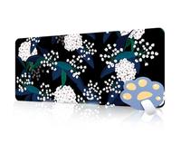 FAIRYGATE Black Mouse Pad with Flowers Beautiful Design Floral Women Men for Bussiness Home Keyboard Mousemat for Laptop Aesthetic Gadgets Office B6704-L