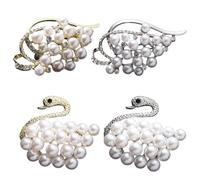 FAIRYGATE Broches Womens Ladies Brooches Set Brooches for Women UK Vintage Swan for Ladies Sliver Gold Plated Elegant Swan Brooch Pin with Sparkly Crystals Fashion Wedding Party Daily Wear B7919