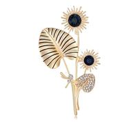 FAIRYGATE Brooch Pin Gold Ladies Brooches UK Elegant Rhinestone Brooch Sunflower Cartoon Brightly Colored Pin for Women Lapel Pins Dress Suit Accessories Boutonniere Ideas Gift B2038