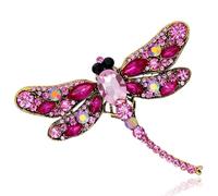 FAIRYGATE Brooch Pins for Crafting Dragonfly Lapel Pin with Imitated Crystal Flying Insect Alloy Brooches，B3616