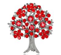 FAIRYGATE Brooch Pins for Crafting Tree Brooches Bling Diamond Crystal Alloy Lapel Pin for Women Men Ladies Red, B4613