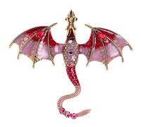 FAIRYGATE Brooch Pins Vintage Rhinestone Flying Dragon Brooches Lapel Pin Clothing Hat Bag Accessories for Men Women，B3811