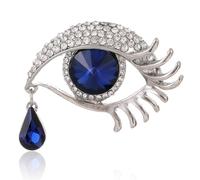 FAIRYGATE Brooches for Women Tears of Angel Eyeball Diamond Crystal Lapel Pin Jewelry Wedding Bridal Brooch for Ladies Decorations Blue, B3910