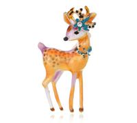FAIRYGATE Brooches for Women UK Animal Brooch Rhinestone Colourful Painting Drip Oil Deer Small Animal Brooches Pins Creative Cute Anti Glare B2716