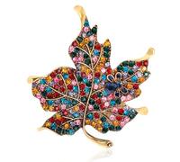 FAIRYGATE Brooches for Women UK Diamond Rhinestone Maple Leaf Brooch Pin for Ladies Fashion Botanical Corsage Women's Jewellery, B2820