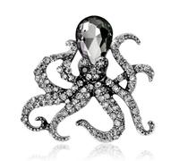 FAIRYGATE Brooches Octopus Brooch Animal Lapel Pin Birthday Gift Collar Badge Scarves Shawl Clip Safety Pins Clothes Bag Ornament Silver Tone, B3110