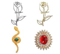 FAIRYGATE Brooches Vintage Ladies Brooches Set Ladies Brooches UK Statement Large Pave Wedding Bridal Crystal Fashion Vintage Art Deco Style Scarf Brooch Pin for Women Silver Gold Accessories B7720