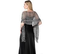 FAIRYGATE Capes for Women Chic Sequin Shawl Wrap Hand Washable Scarf Lightweight Cover Up Wedding Bridal Bridesmaids Dresses Wraps Sequins Scarves Shawl Shawls for Weddings UC1115
