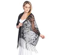 FAIRYGATE Capes for Women Long Wrap Thin Sheer Wraps Hand Washable Embroidery Scarfs for Weddings Bridal Bridesmaids Scarf Womens Shawls and Wraps for Wedding Shawl Shawls for Weddings UC1019