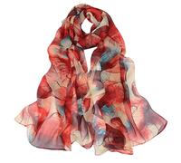 FAIRYGATE Chiffon Scarf for Women Fashion Ladies Floral Leaf Print Oversized Scarves Long Soft Colourful Shawl Wrap Stole for Summer Beach Winter Spring Fall 50033