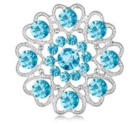 FAIRYGATE Crystal Brooch Anti Exposure Fixed Brooches Pin Creative Openwork Diamond Heart Crystal Brooch Blue, B3011