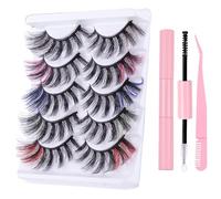 FAIRYGATE Fake Eyelashes Set 5 Pairs Professional Reusable Eyelash Fit for All Eyes Natural Thick Hand Made 3D Faux Eye Lashes for a Beautiful Makeup Look C1912