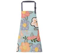 FAIRYGATE Floral Aprons for Women Flower Aprons Cooking Apron Adjustable Large Size Flower Neck Aprons Easy Clean Kitchen Cooking Aprons for Cooking Gardening Housework A5743