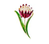 FAIRYGATE Flower Brooches for Women UK Elegant Tulip Flower Brooch Pins Fashion Crystal Rhinestone Corsage Scarf Pin Accessories Clothing Bouquet for Bridal Wedding Costume B2123