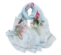 FAIRYGATE Flower Scarf Scarfs for Women Women's Chiffon Neck Fashionable Printing Floral Country Style Lightweight Scarves for Ladies and Girls A5118