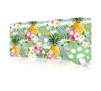FAIRYGATE Gaming Mousepad Flowers Keyboard Pad PC Desk Mat Mouse Pads Green Leaves Floral Large Computer XL Big with Stitched Edge Home Office Decor B6711-L
