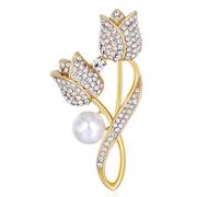 FAIRYGATE Golden Brooch Brooch Women's Tulip Dress Costume Shawl Jewellery Decoration Jewellery Birthday Gift Party Accessories Gifts Brooches for Women, B4015