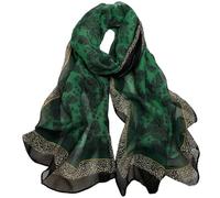 FAIRYGATE Green Scarf Chiffon Scarfs Women Ladies Scarves Lightweight Floral Print Shawl and Wrap for Womens Spring Autumn Gift for Lover Friends A4925