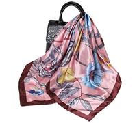 FAIRYGATE Head Scarf Womens Large Square Pattern Head Neckerchief Handbag Wraps Hair Scarfs Sleeping Satin Headscarf Headdress Shawl 35.4 Inches 90 Square 74022