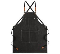 FAIRYGATE Kitchen Apron for Women Unisex Adjustable Cooking Apron with Pockets Canvas Waterproof Apron for Home Kitchen Restaurant Coffee House A1732
