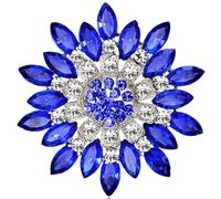 FAIRYGATE Ladies Brooches UK Versatile Clothing Women's Lapel Pin Flower Diamond Crystal Corsage Brooch Blue，B3720