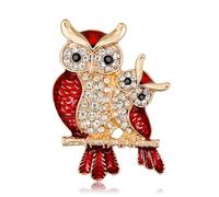 FAIRYGATE Ladies Brooches Women Enamel Owl Shape Rhinestones Brooch Pins Clip Clothes Accessories for Female Stylish and Popular Novelty Funny Gift B2533