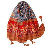 FAIRYGATE Ladies Scarf Lightweight Women Summer Cotton Blend Crinkle Vintage Soft Long Scarf Linen Beach Shawl Wrap 56028