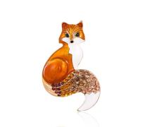 FAIRYGATE Lapel Pins for Men Vintage Style Realistic Fox Orange Brooch Pin Dress Suit Accessories Boutonniere Ideas Novelty Funny Gift B2452