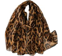 FAIRYGATE Leopard Print Scarf Polyester Scarves with Accents Perfect for Evening Events Scarfs 68040