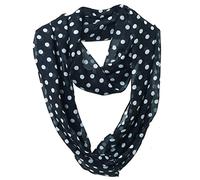 FAIRYGATE Loop Scarf Polka Dot Print Fashion Classy Party Ladies Snood Scarfs Infinity Scarves for Women UK Lightweight Black 03007