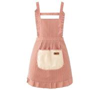 FAIRYGATE Pinafore Apron Dress Retro Adjustable Ruffle Apron Kitchen Cooking Baking Cleaning Maid Costume A1526
