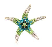 FAIRYGATE Rhinestone Brooch Cute Multicolour Starfish Romantic Full Diamond Brooches Versatile Chest Jewellery Women's Accessories Novelty Funny Gift B2451
