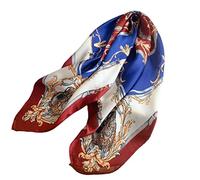 FAIRYGATE Satin Scarf Multicolor Simulation Silk Large Square Scarves Women Printing Shawl Hair Head Cover Ladies Scarfs Gifts 96013