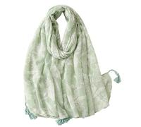 FAIRYGATE Scarf Women Large Stoles Viscose Material Neck Tassel Shawls and Wraps Ladies Scarves Lightweight Clearance Green Scarfs 67007