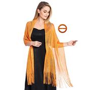 FAIRYGATE Scarf Women Wrap for Evening Dresses Sheer Bridal Women's Scarves for Prom Wedding Party Orange Ladies Scarfs A0518