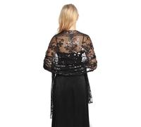 FAIRYGATE Shawls and Wraps for Women Weddings Capes Bolero Comfortable Women's Shrugs Summer Sequin Art Deco Evening Cape Vintage Shawl Wraps for Party Evening Dresses UC1506