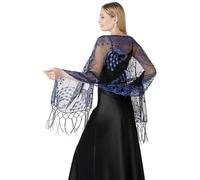 FAIRYGATE Shawls and Wraps for Women Wrap Chic Sequin Shawl Ladies Evening Cape Comfortable Polyester Bridal Shrugs for Wedding Party Festival Dresses Shawl Shawls for Weddings UC1613