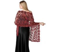FAIRYGATE Shawls and Wraps Women's Glitter Sequin Shawl Wrap Scarf Fringe Cover Up Comfortable Polyester Scarves for Evening Wedding Bridal Dresses Gown Shawl Shawls for Weddings UC1524