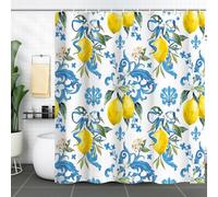 FAIRYGATE Shower Curtain Bathroom Curtains Extra Long Wide Mould Proof Resistant Fabric for Wet Room Bath Window Tropical Lush Green Waterproof Cloth Fabric Decor Set with Hooks B9718
