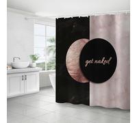 FAIRYGATE Shower Curtain Bathroom Curtains Extra Long Wide Mould Proof Resistant Fabric for Wet Room Bath Black Decor Set Retro Style Fashion Polyester with 12 Hooks B8923