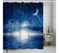 FAIRYGATE Shower Curtain Bathroom Curtains Extra Long Wide Mould Proof Resistant Fabric for Wet Room Bath Beach Waterproof with Hooks 72x72 Inch B8814